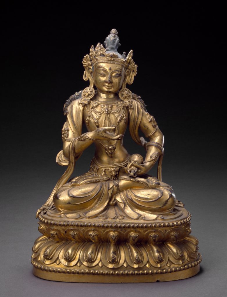 图片[1]-Bronze gilded statue of Vajrasattva-China Archive